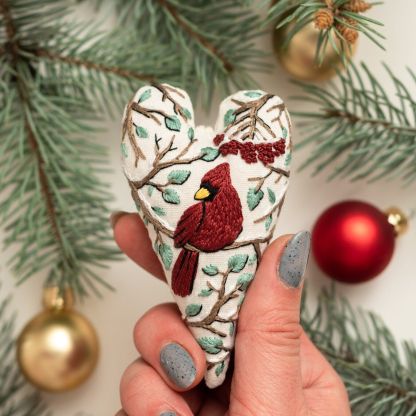 DIY Ornament for Christmas in the shape of a heart