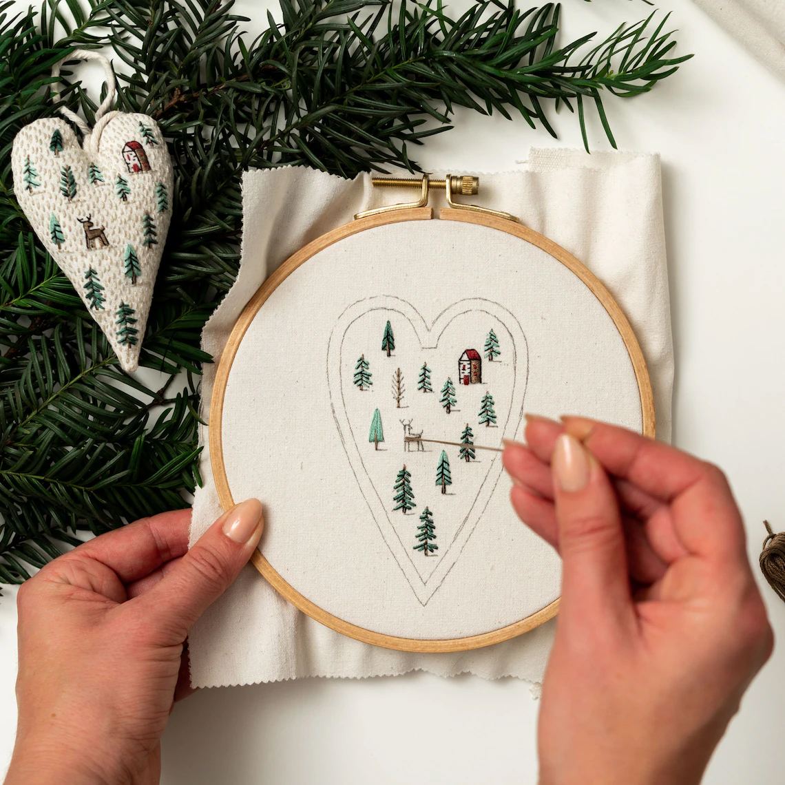 DIY Ornament for Christmas in the shape of a heart