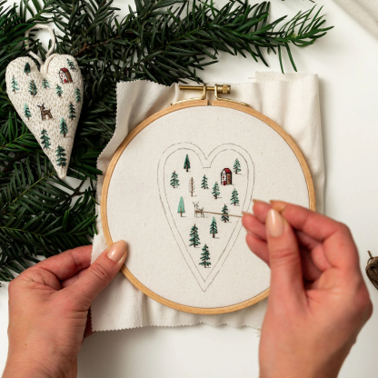 DIY Ornament for Christmas in the shape of a heart