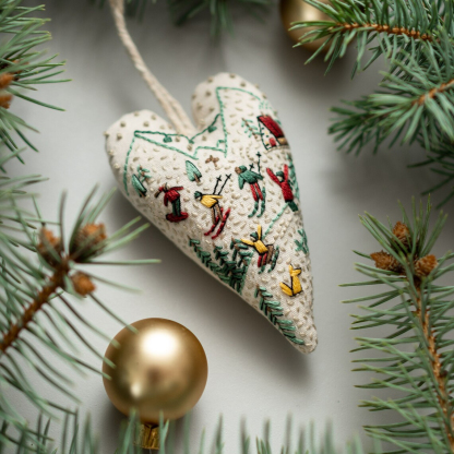 DIY Ornament for Christmas in the shape of a heart