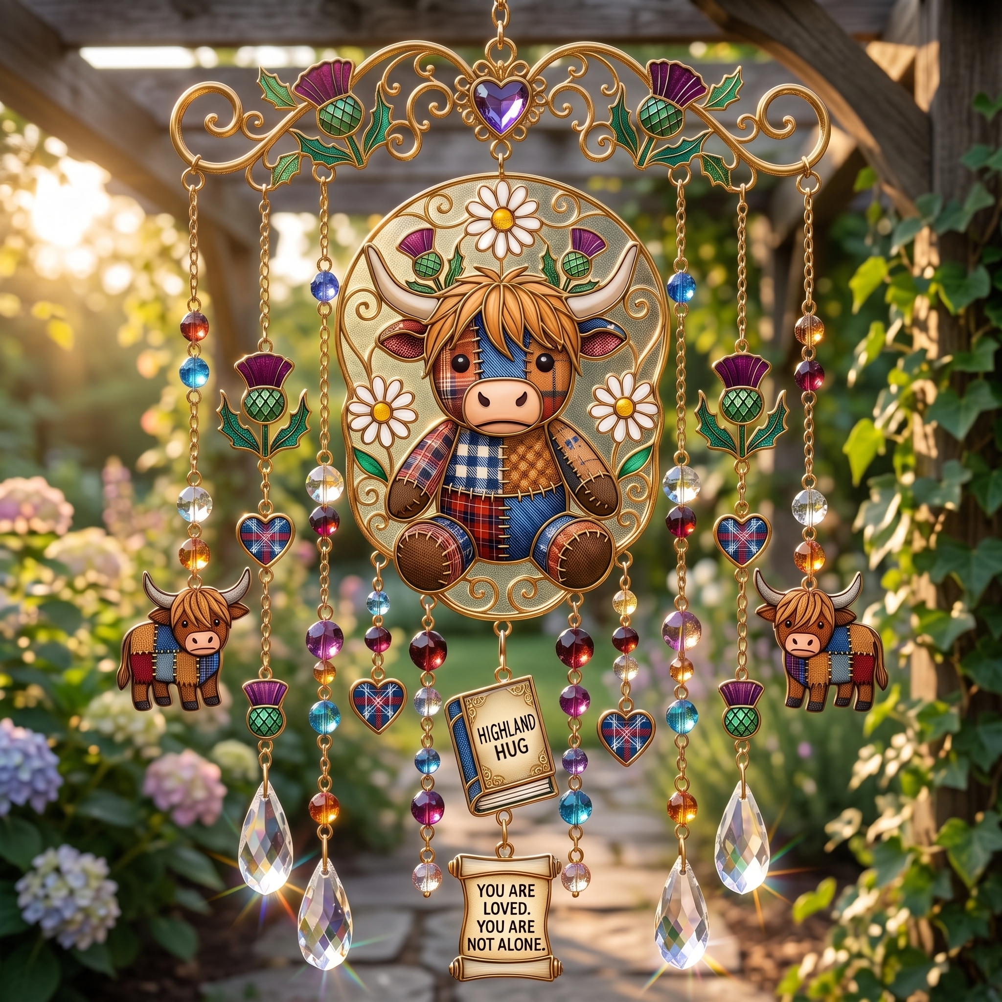 Highland Hug" Suncatcher Wind Chime