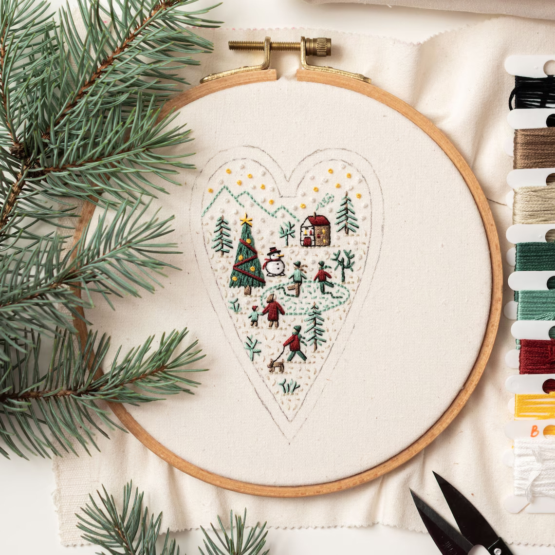 DIY Ornament for Christmas in the shape of a heart