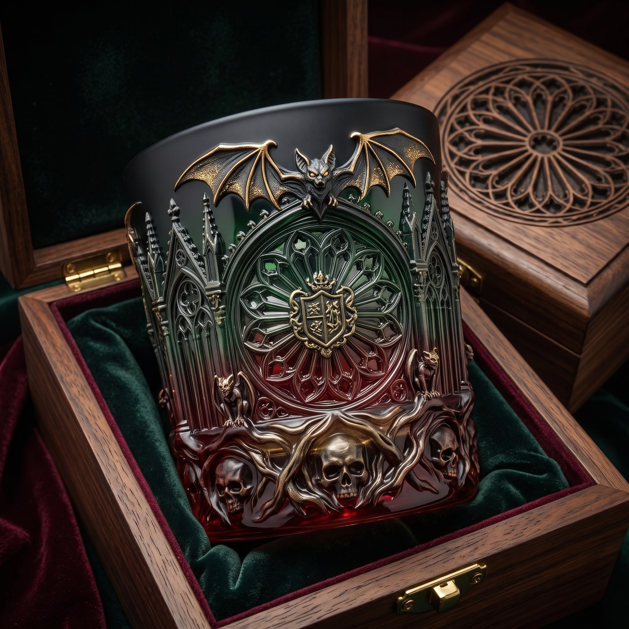 Gothic Skull Whiskey Tumbler