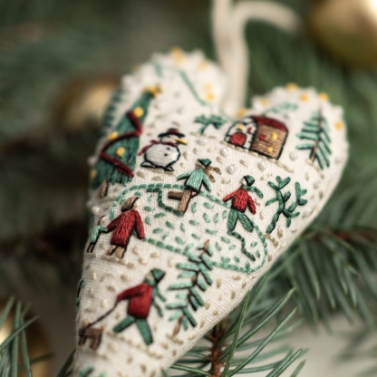 DIY Ornament for Christmas in the shape of a heart