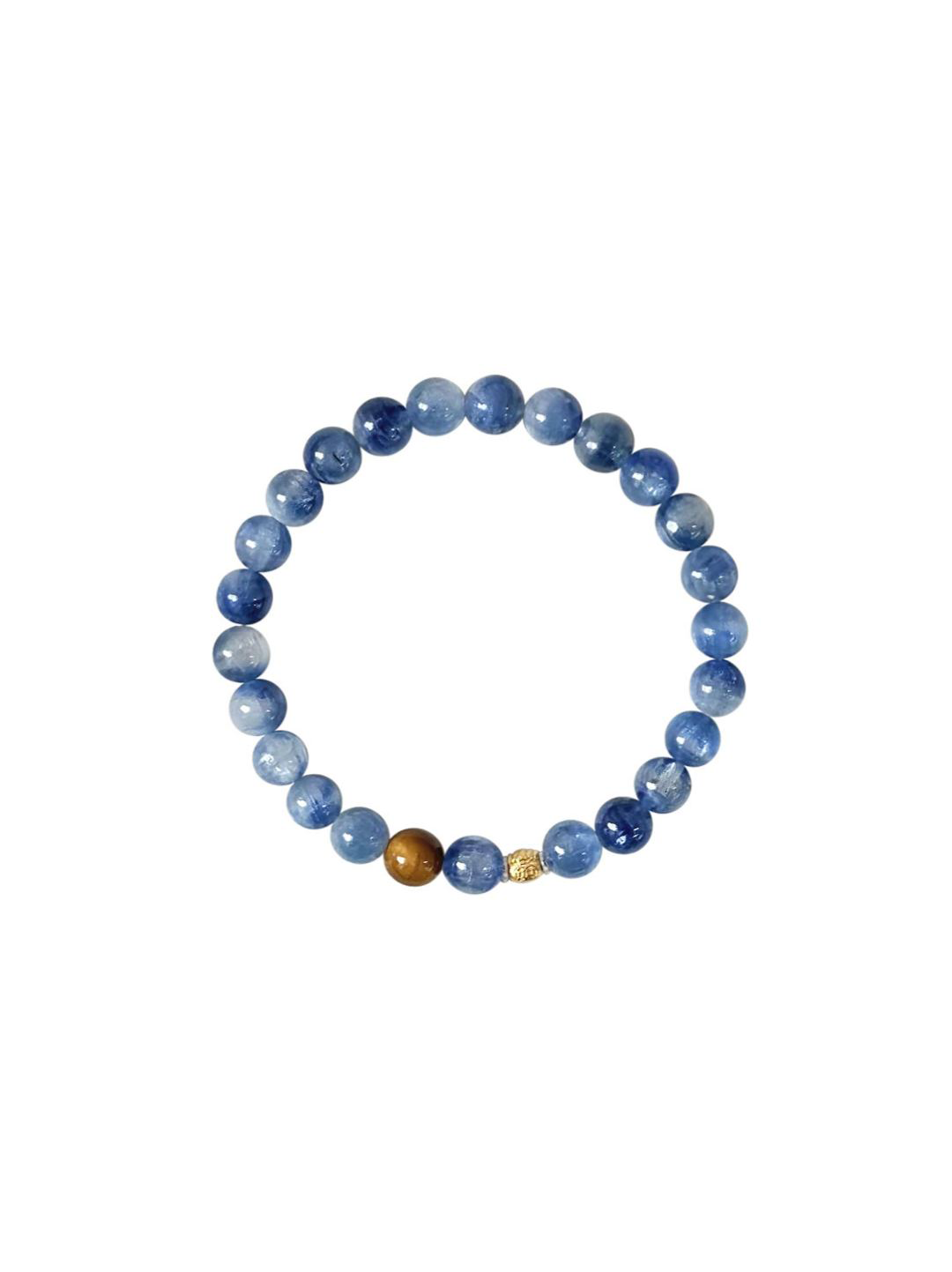 Modern Chinese Style Kyanite & Tiger's Eye Bracelet Healing Gemstone Bracelet Natural Gemstone Bracelet