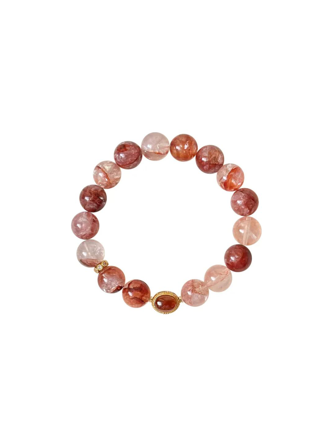 New Chinese Style Red Glue Flower Crystal Bracelet Chinese Style Welcoming Blessing Beaded Bracelet 16.5cm (Suitable for wrists around 14-15)