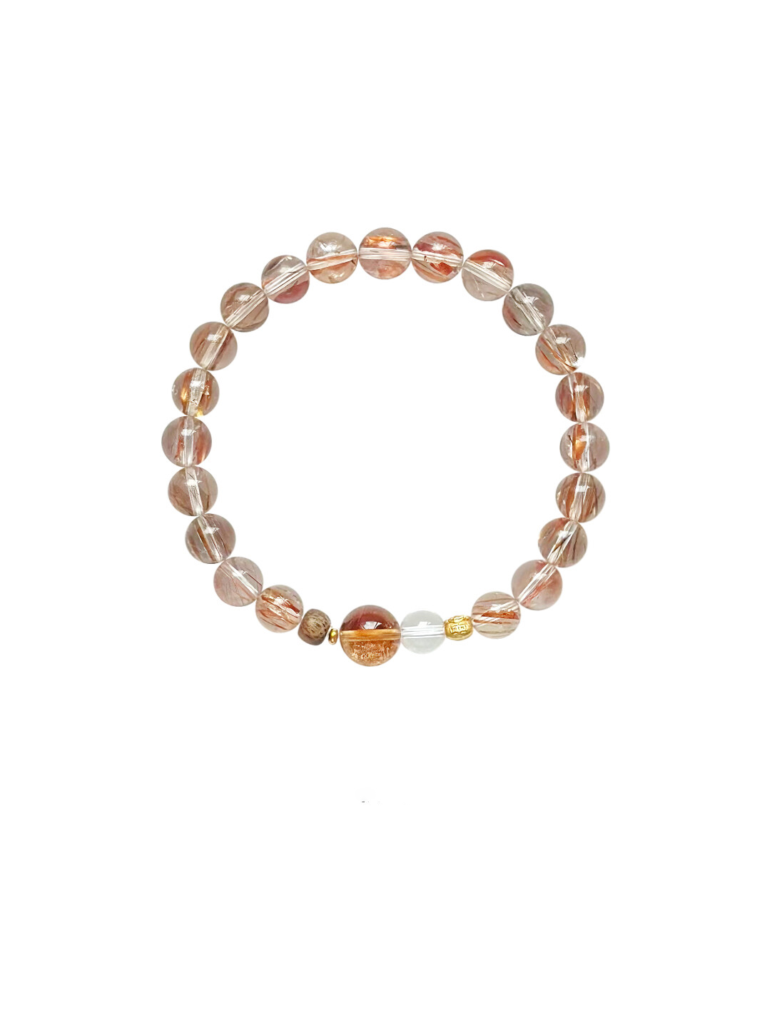 New Chinese Style "Wealth & Prosperity" Golden Rutilated Quartz Bracelet (16.5cm - fits 5.5-6 inch wrists)