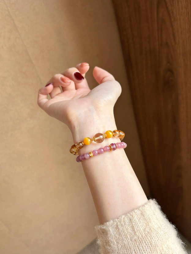New Chinese style purple horse pink crystal bracelet and yellow crystal popular bracelet