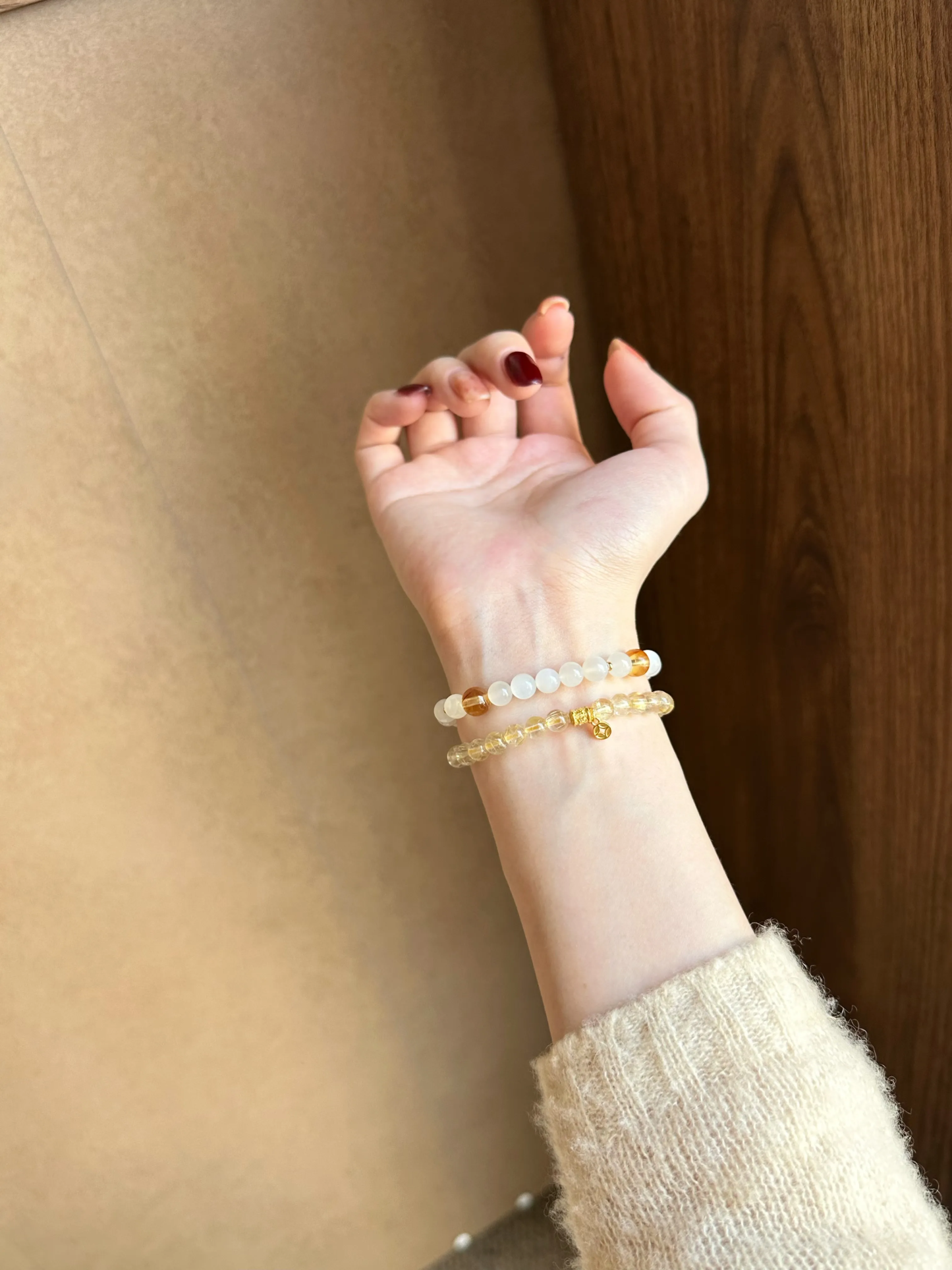 New Chinese style Golden Hair Crystal Play Bracelet · Chinese style Beaded True Words Gold Absorbing Bracelet · Clear Dream 16.5cm (Suitable for approximately 14-15 hand circumference)