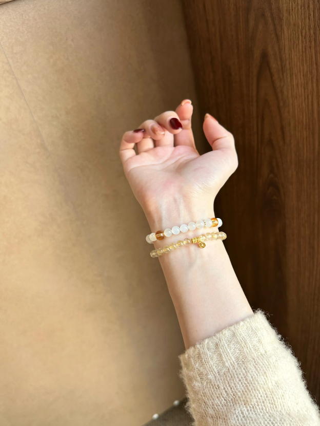 New Chinese style Golden Hair Crystal Play Bracelet · Chinese style Beaded True Words Gold Absorbing Bracelet · Clear Dream 16.5cm (Suitable for approximately 14-15 hand circumference)