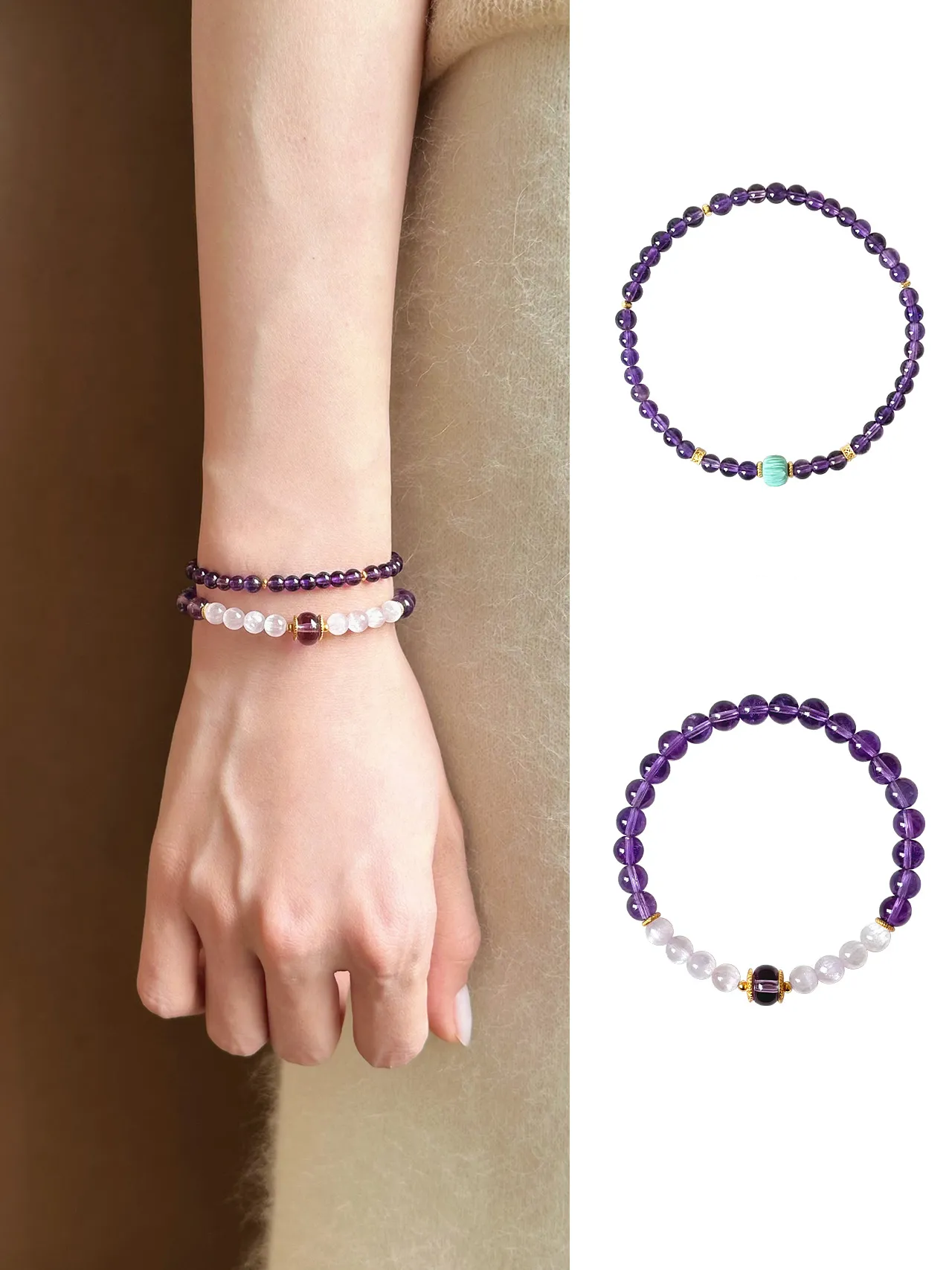 New Chinese style cultural toy amethyst ice purple lithium brilliance bracelet · Nine purple fire free bracelet · 16.5cm (suitable for approximately 14-15 hand circumference)
