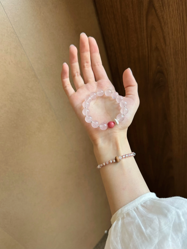 New Chinese style antique pink crystal bracelet · Rose stone peach blossom bead bracelet · 16.5cm (suitable for approximately 14-15 hand circumference), shipped within 48 hours