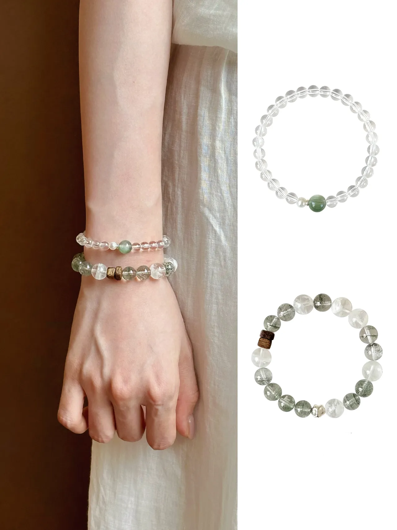 New Chinese Style Green Phantom Snowflake Ghost Bracelet · Wangcheng Bracelet · Yingting Xuejian 16.5cm (suitable for about 14-15 wrist circumference)