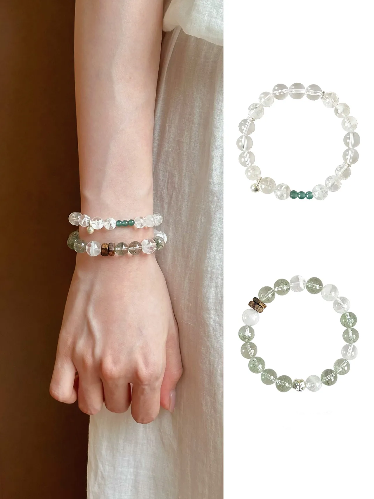 New Chinese Style Green Phantom Snowflake Ghost Bracelet · Wangcheng Bracelet · Yingting Xuejian 16.5cm (suitable for about 14-15 wrist circumference)