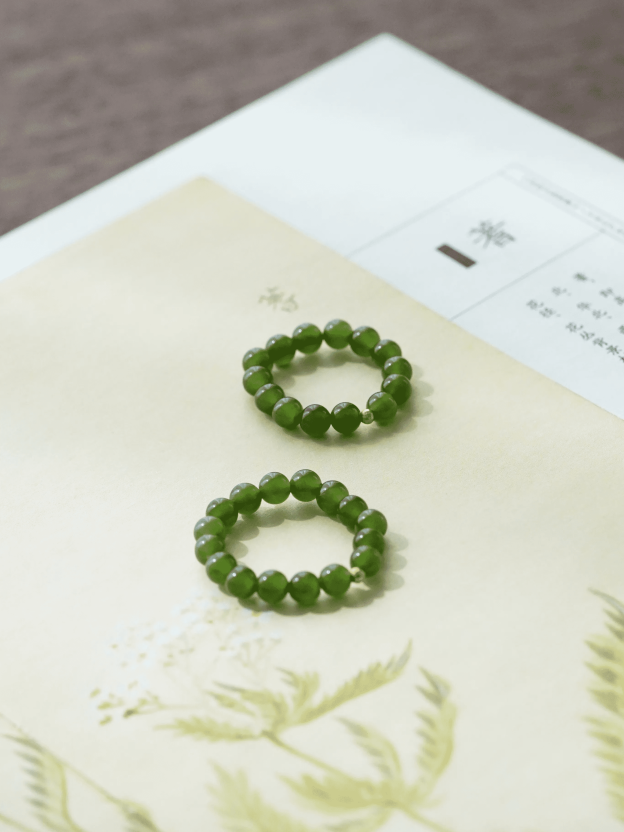 Natural Hetian Jasper 18k Gold Chinese Style Ring · Hong Kong Size 12 (Suitable for finger circumference 51mm)