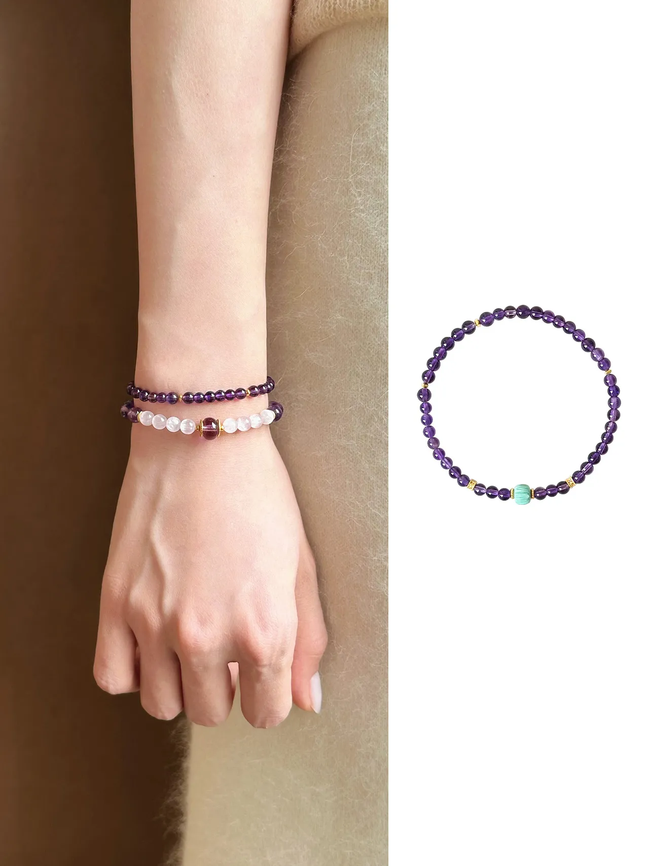 New Chinese style cultural toy amethyst turquoise bracelet · Chinese style opening bracelet · Ruoxia 16.5cm (suitable for approximately 14-15 hand sizes)