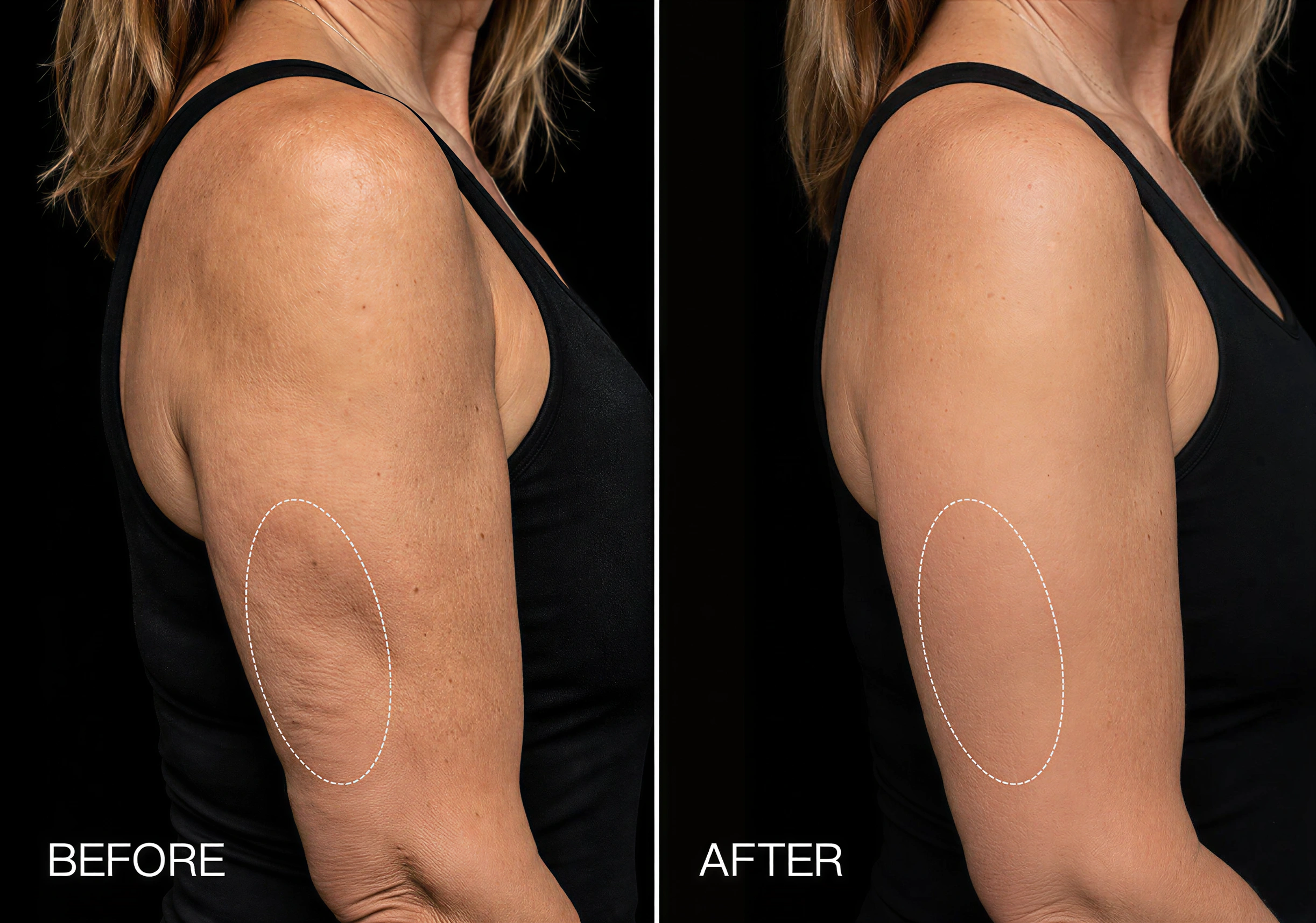 Wrinkles reduction before and after
