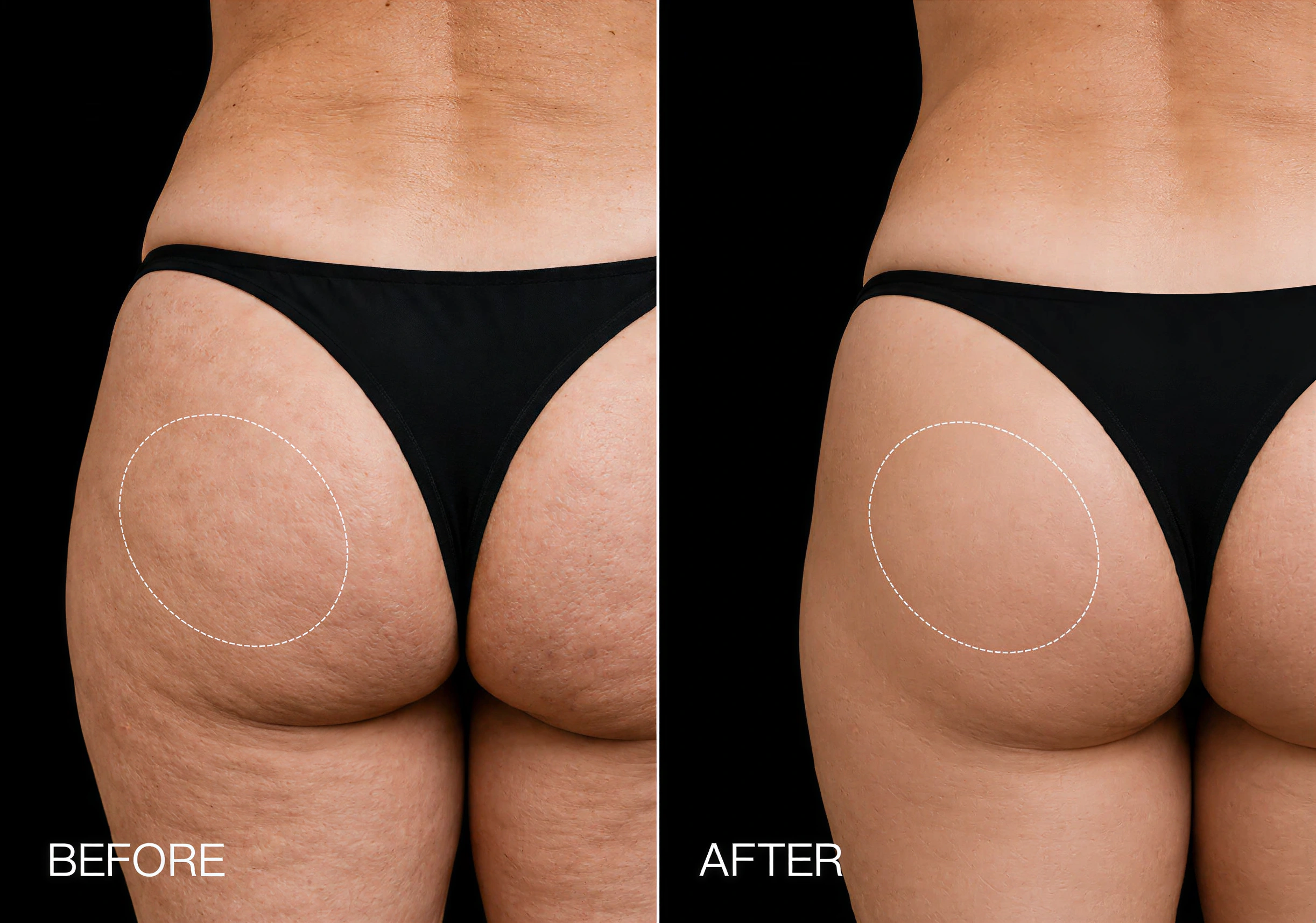 Cellulite reduction before and after