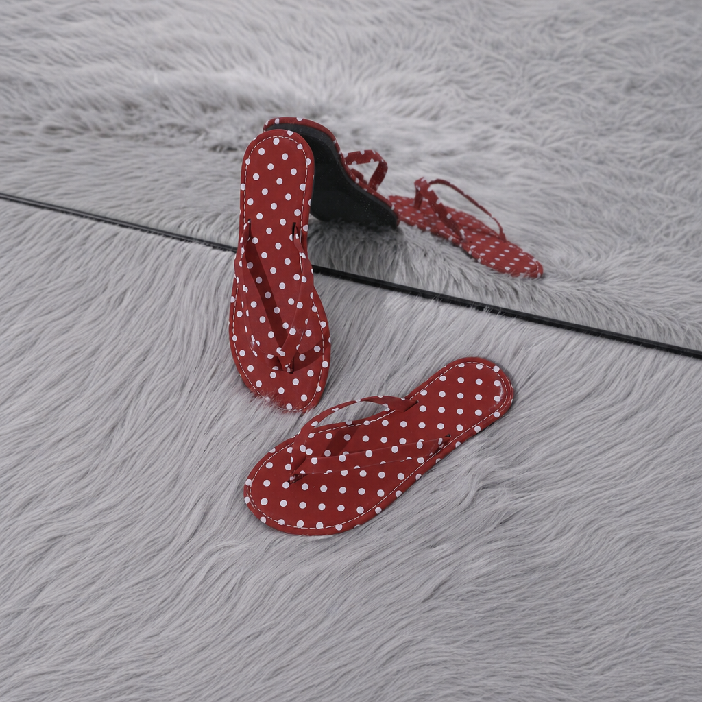 Polka Dot Flat Thong Sandals for Summer and Beach Wear