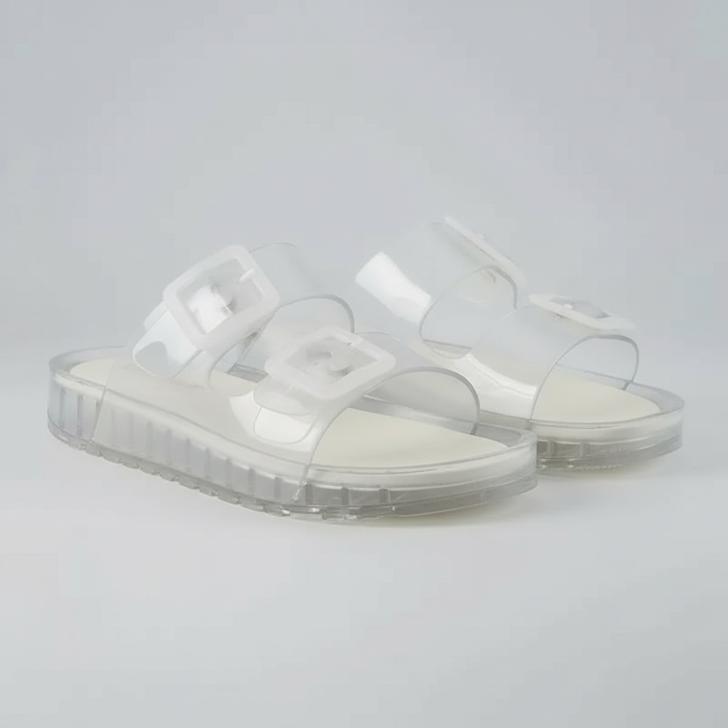 Summer Double Buckle Jelly Slide SandalsSummer Double Buckle Jelly Slide Sandals - Image 10
