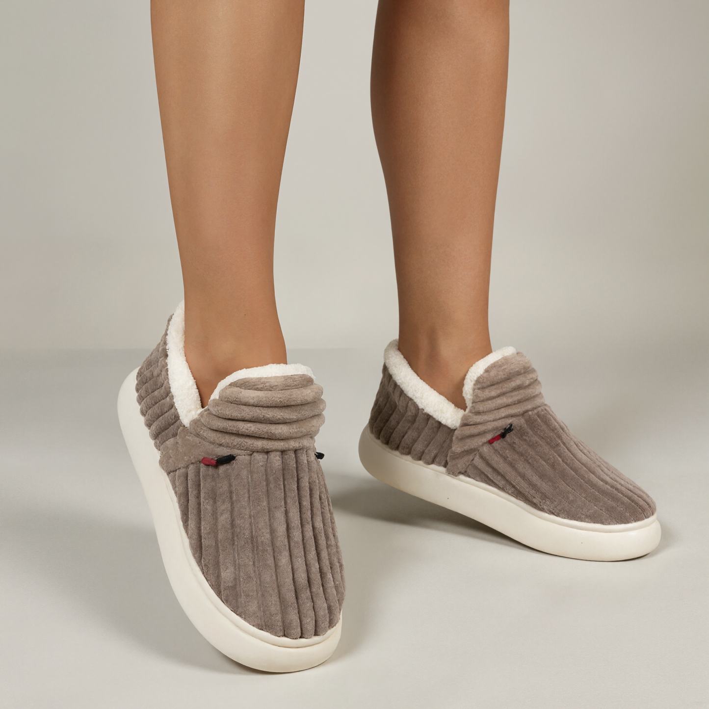 Ribbed Home Slippers With Non Slip Base