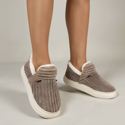 Ribbed Home Slippers With Non Slip Base