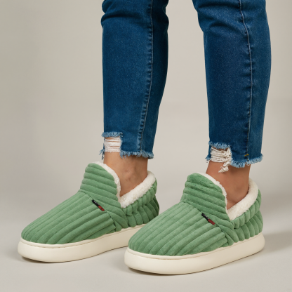 Ribbed Home Slippers With Non Slip Base