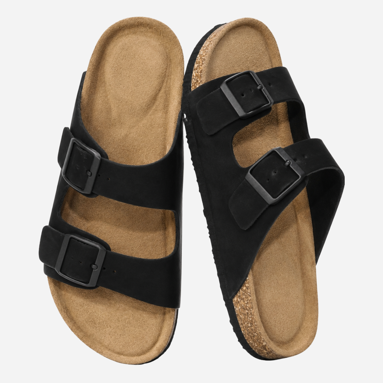 Women's Plush Cork Sandals - Comfortable Everyday Wear in Brown, Black, Silver & More