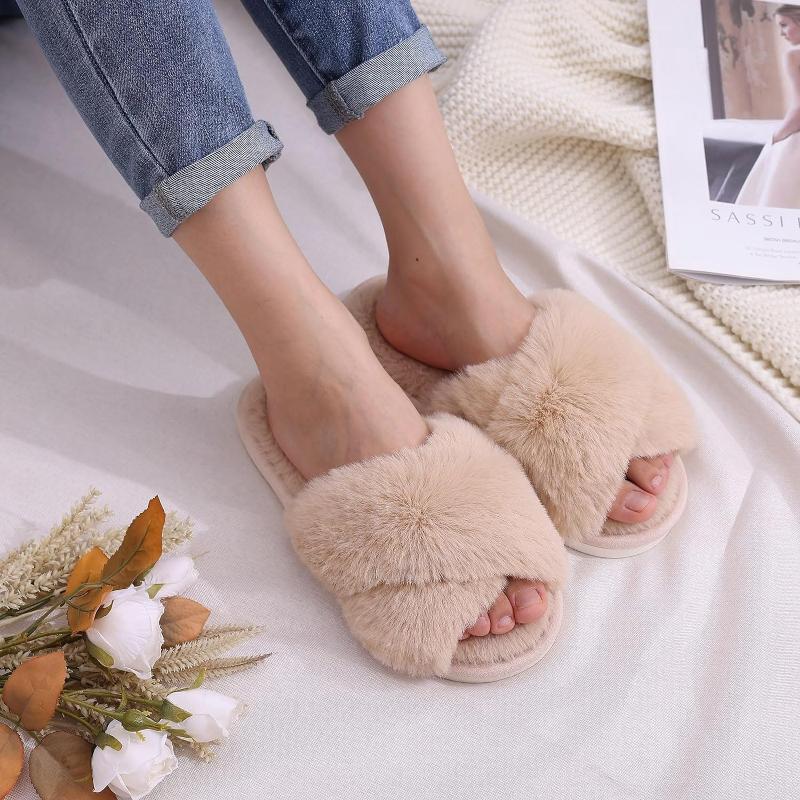 Cozy Cross Strap Memory Foam Slippers