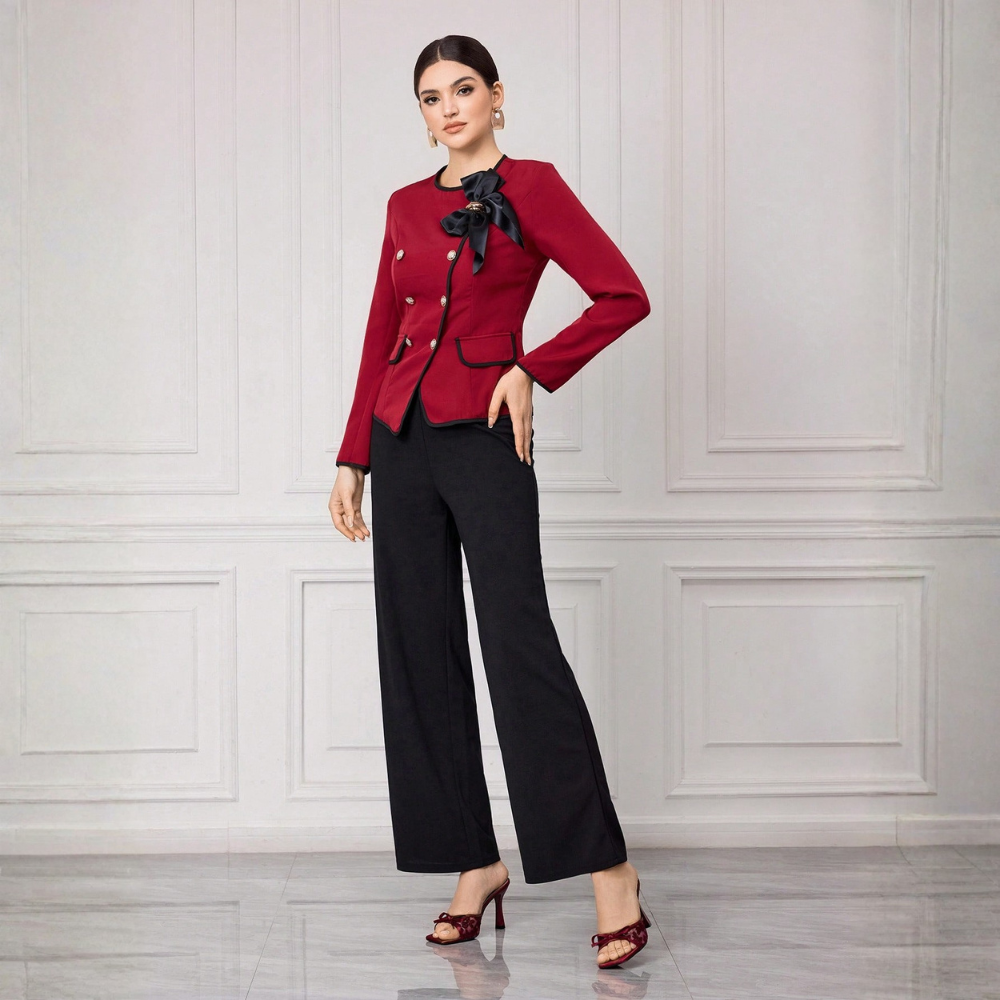 Stylish Lace Embroidery Mule Sandals With Bow Detail For Women in White - Width View