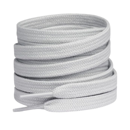 Pair of 2 Cotton Flat Shoelaces Wide for Sneakers and Athletic Shoes