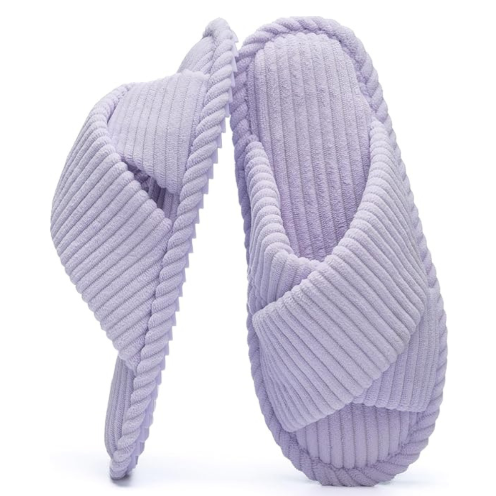 Womens Memory Foam Open Toe Crossband House Slides Women Memory Foam Open Toe Crossband House Slides  - Image 9