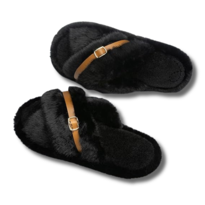 Womens Memory Foam Open Toe Crossband Slides 
