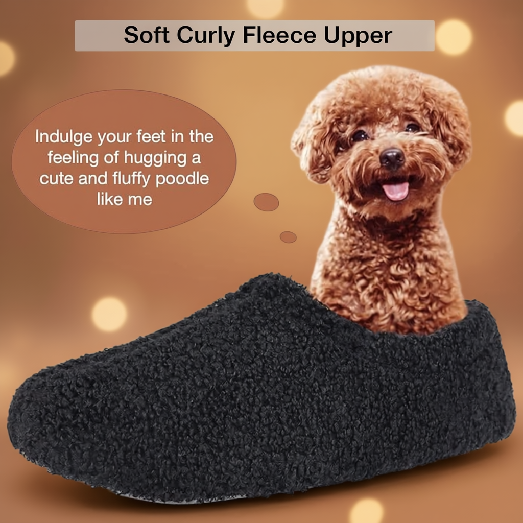 Women Memory Foam Loafer Slippers With Fuzzy Curly Fur And Cozy Fleece LiningWomen Memory Foam Loafer Slippers With Fuzzy Curly Fur And Cozy Fleece Lining - Image 3
