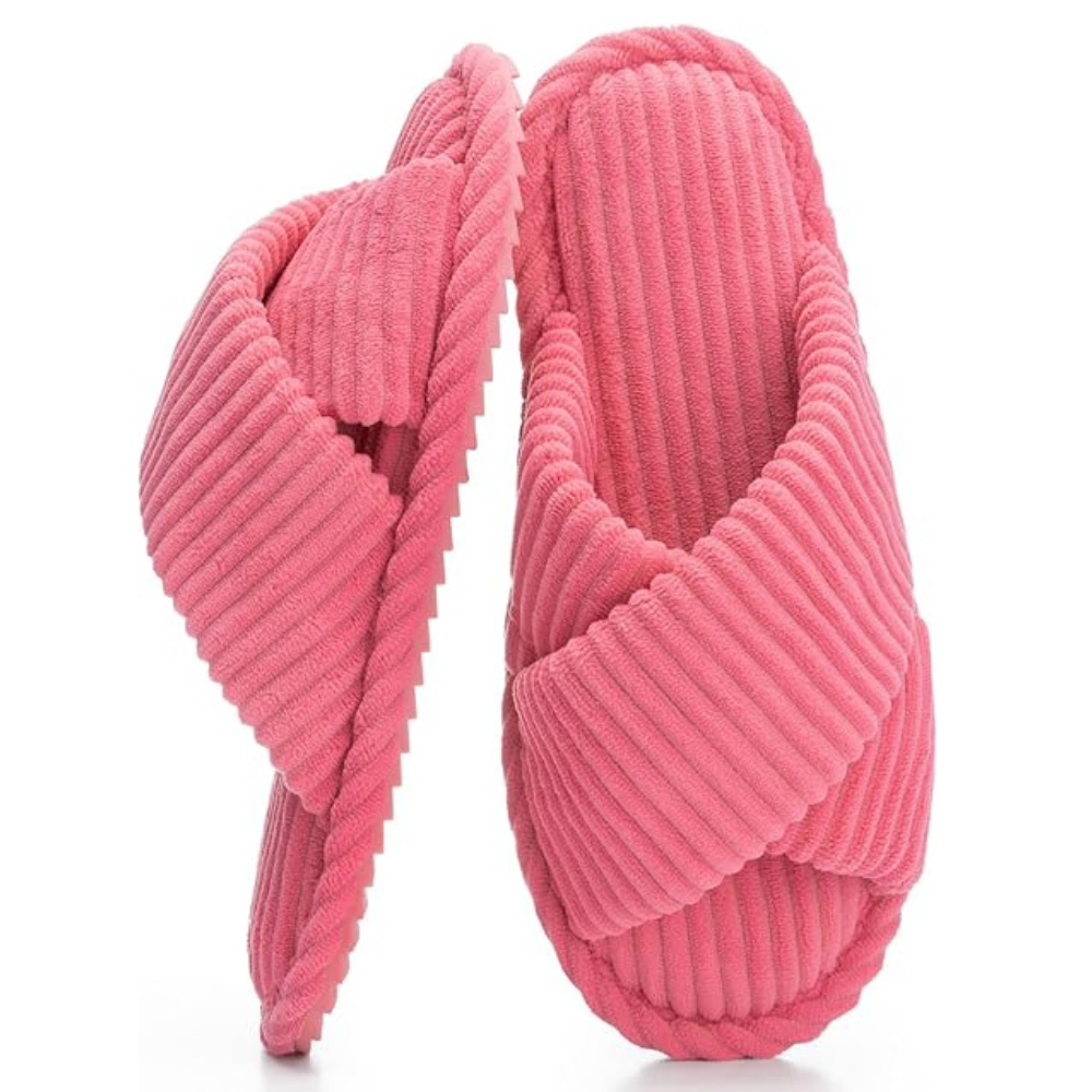 Womens Memory Foam Open Toe Crossband House Slides Women Memory Foam Open Toe Crossband House Slides  - Image 6
