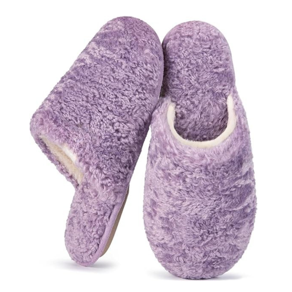 Women Fuzzy Slip On Memory Foam Indoor Slippers  