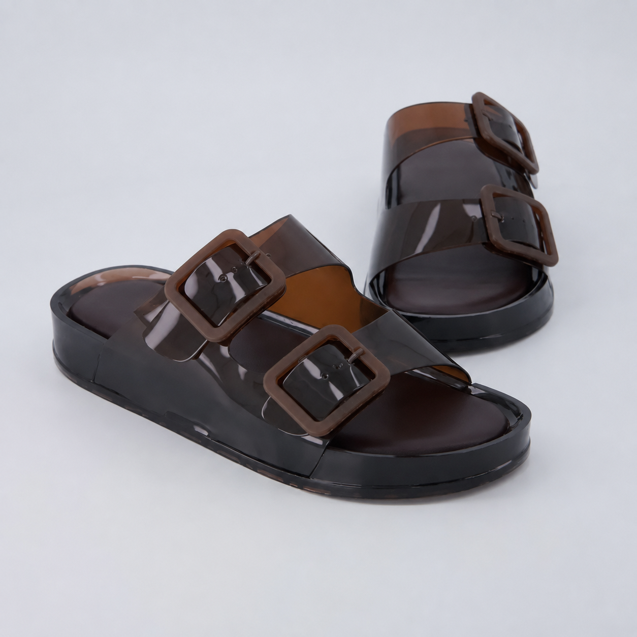 Pool Slide Waterproof Double Buckle Adjustable Slip On Sandals For Women