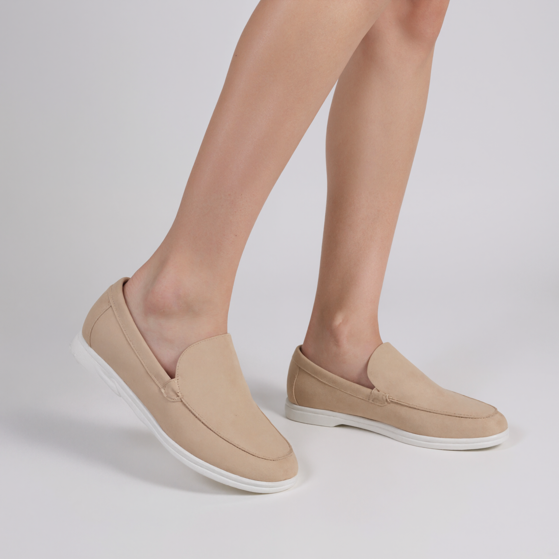 Classic Suede Loafers In Vintage Style