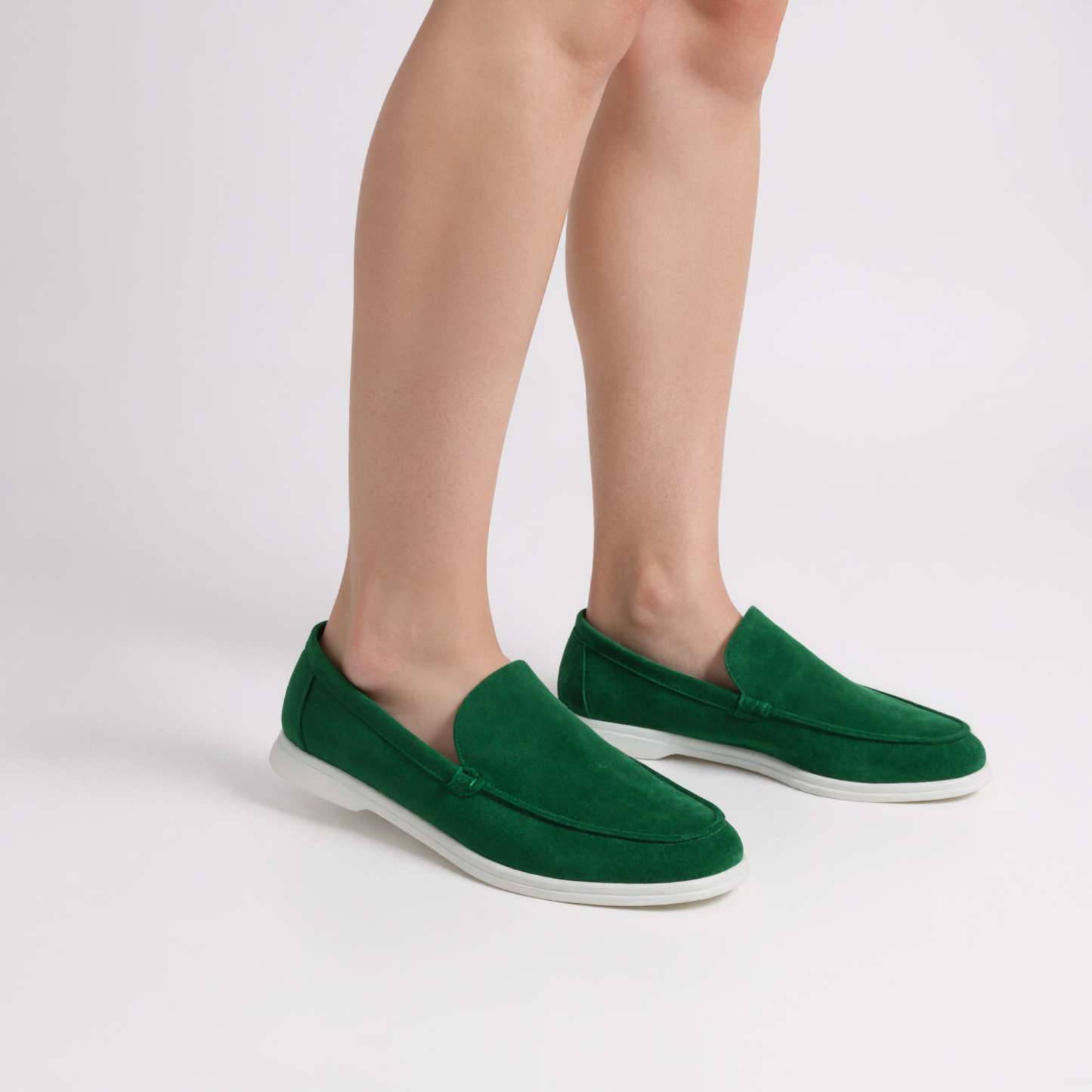 Classic Suede Loafers In Vintage Style