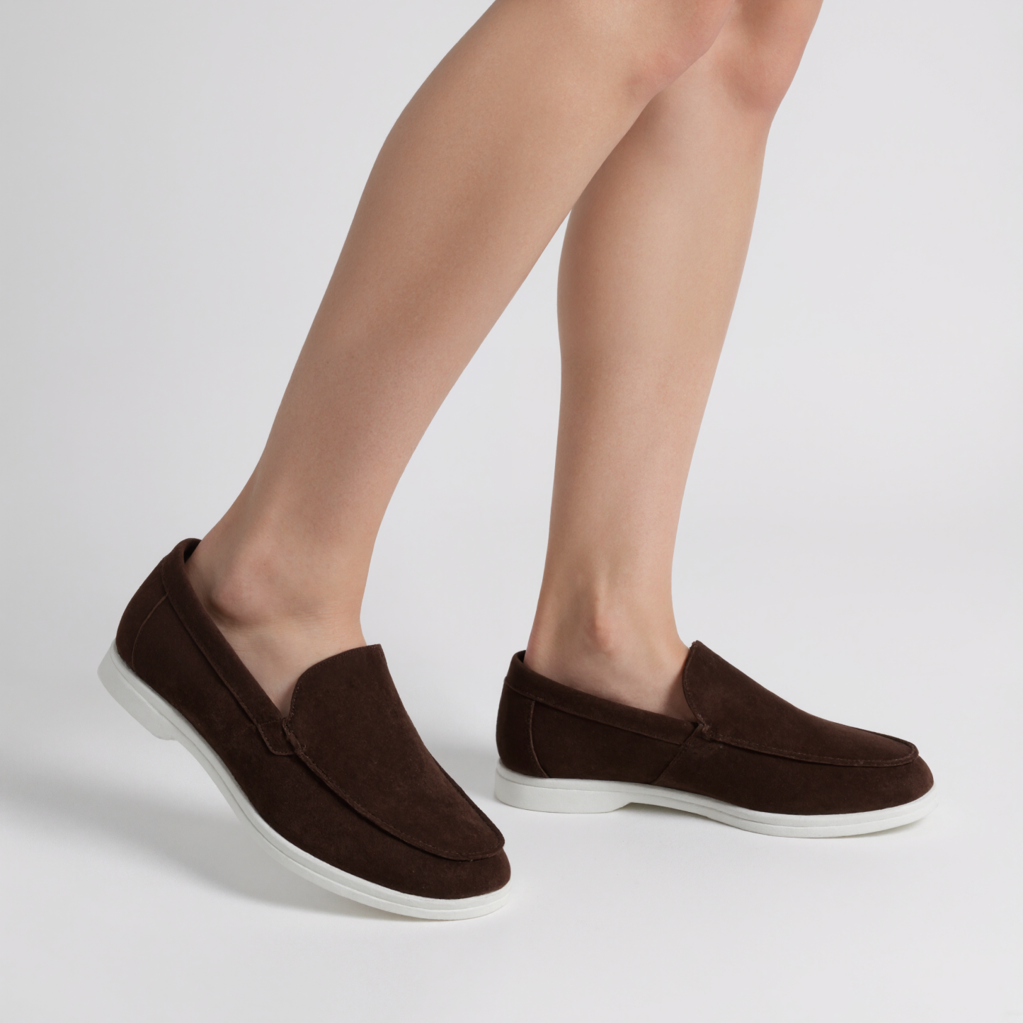 Classic Suede Loafers In Vintage Style