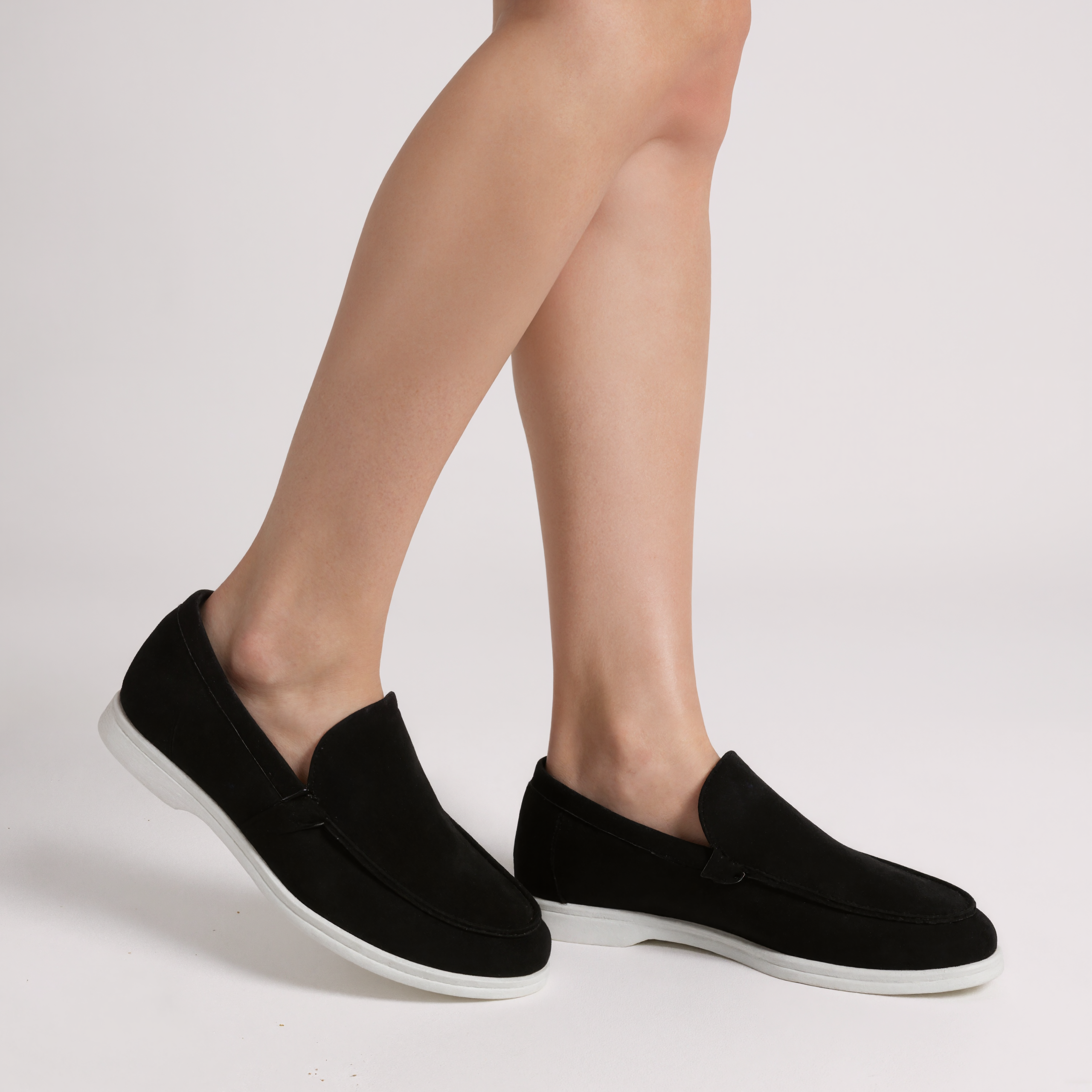 Classic Suede Loafers In Vintage Style