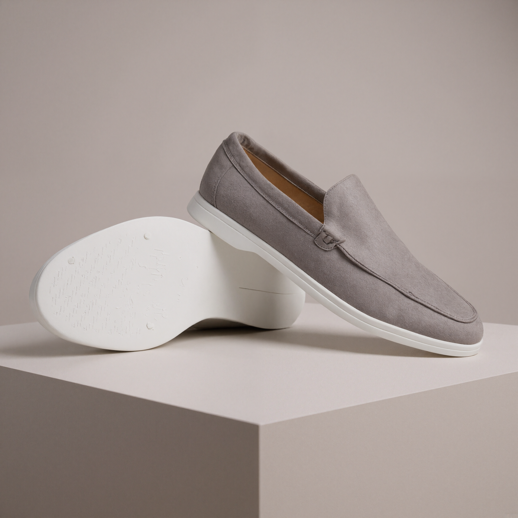 Classic Suede Loafers In Vintage Style