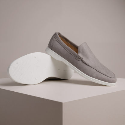 Classic Suede Loafers In Vintage Style