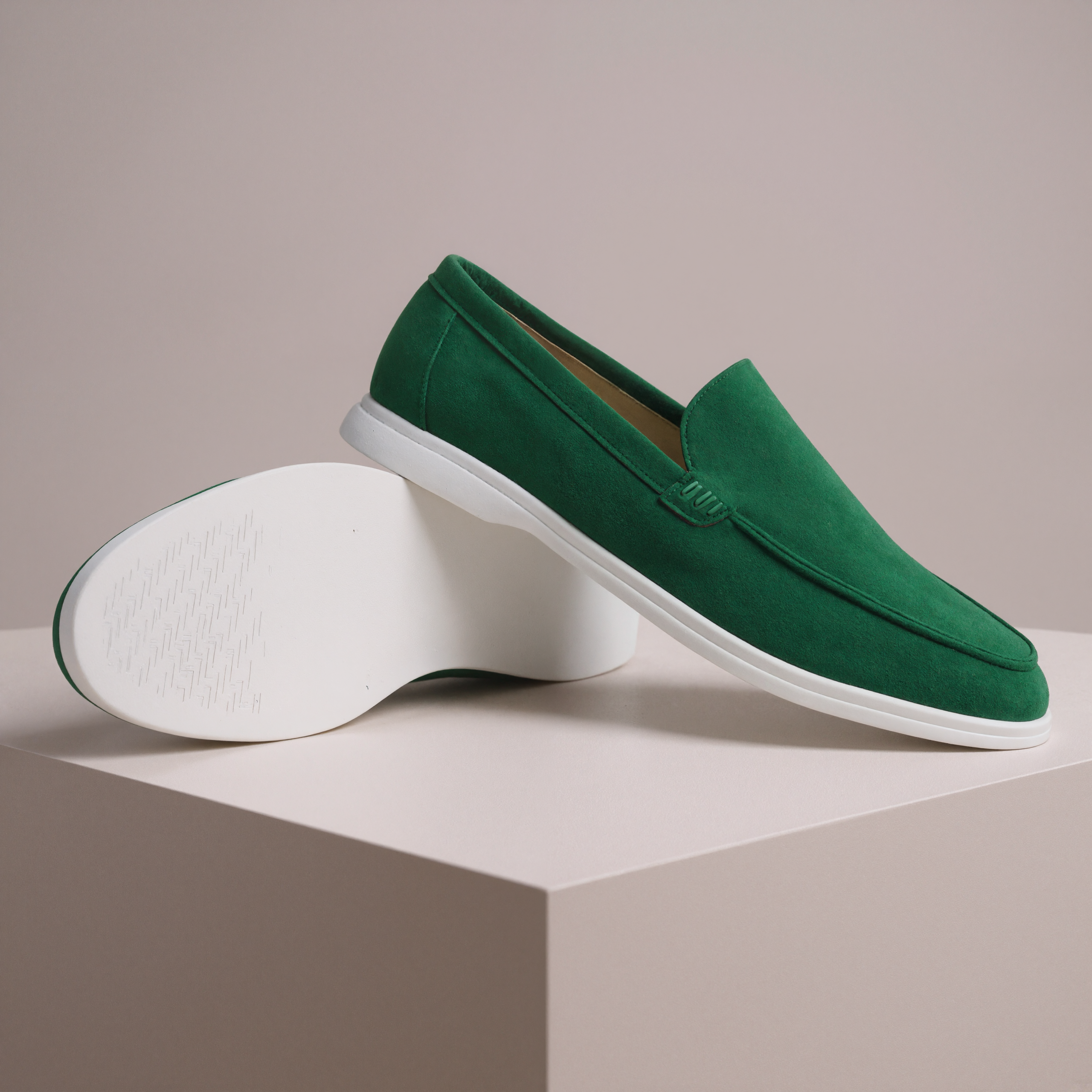 Classic Suede Loafers In Vintage Style