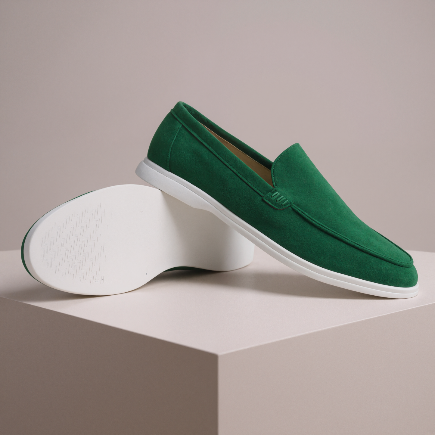 Classic Suede Loafers In Vintage Style