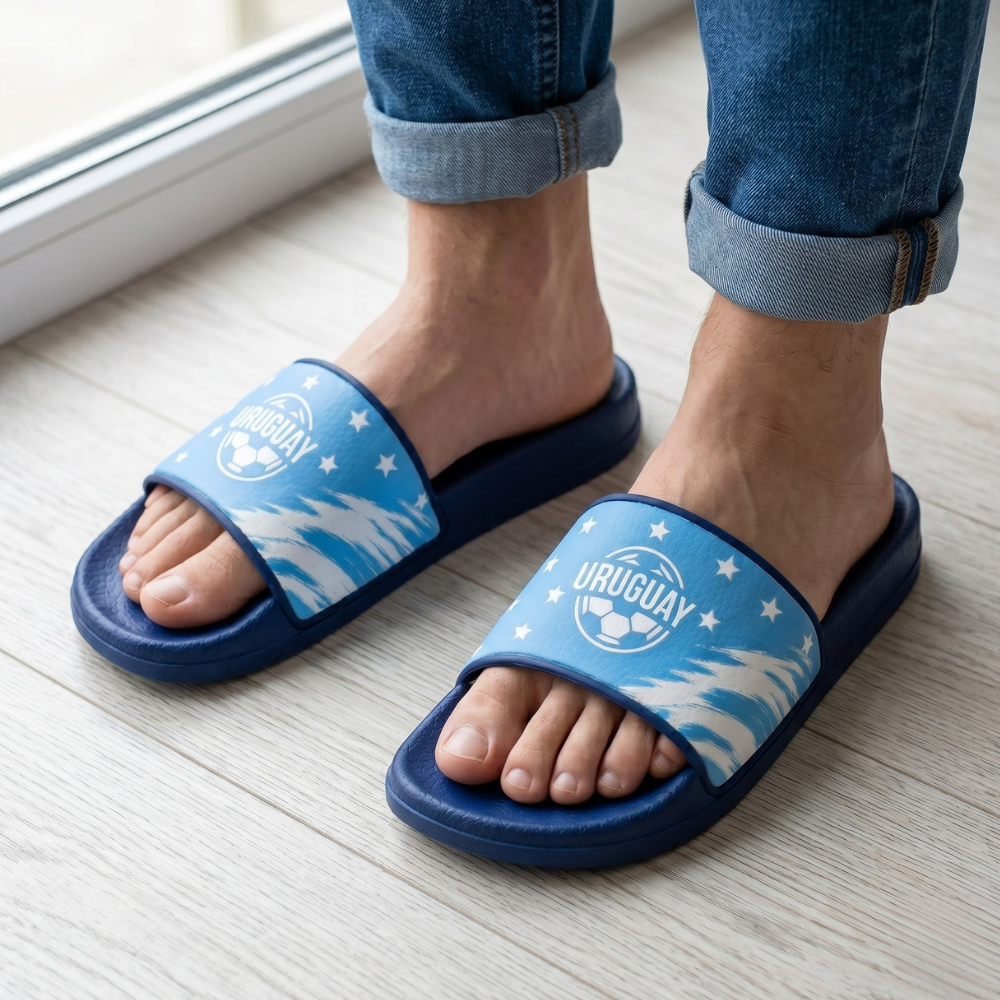 World Cup 2026 Uruguay Football Fan Printed Slippers