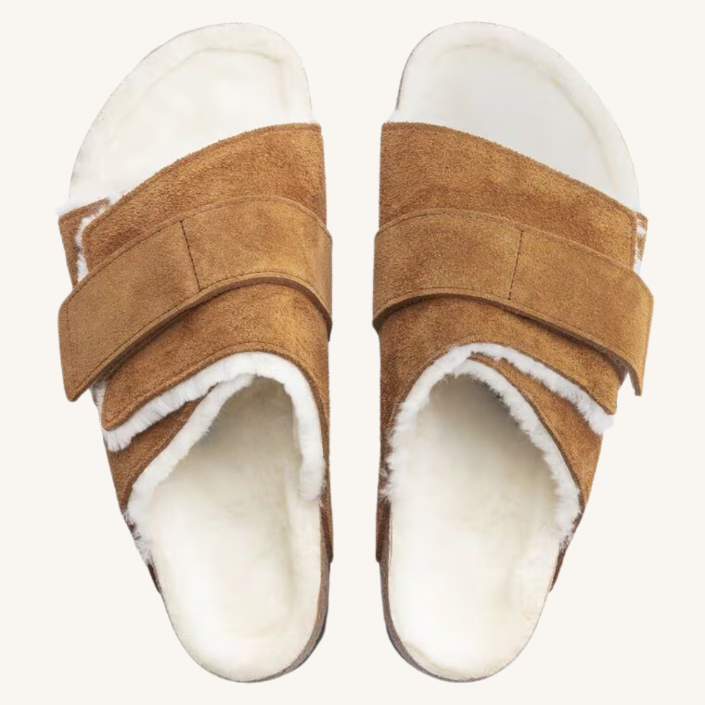 Kyoto Shearling Jacket Men Classic Warm Winter OuterwearKyoto Shearling Sandal Shoes Comfortable Casual Footwear - Image 10