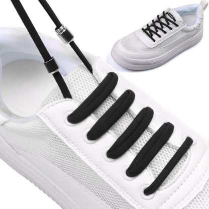 Half Round No Tie Elastic Stretch Tieless Shoelaces   