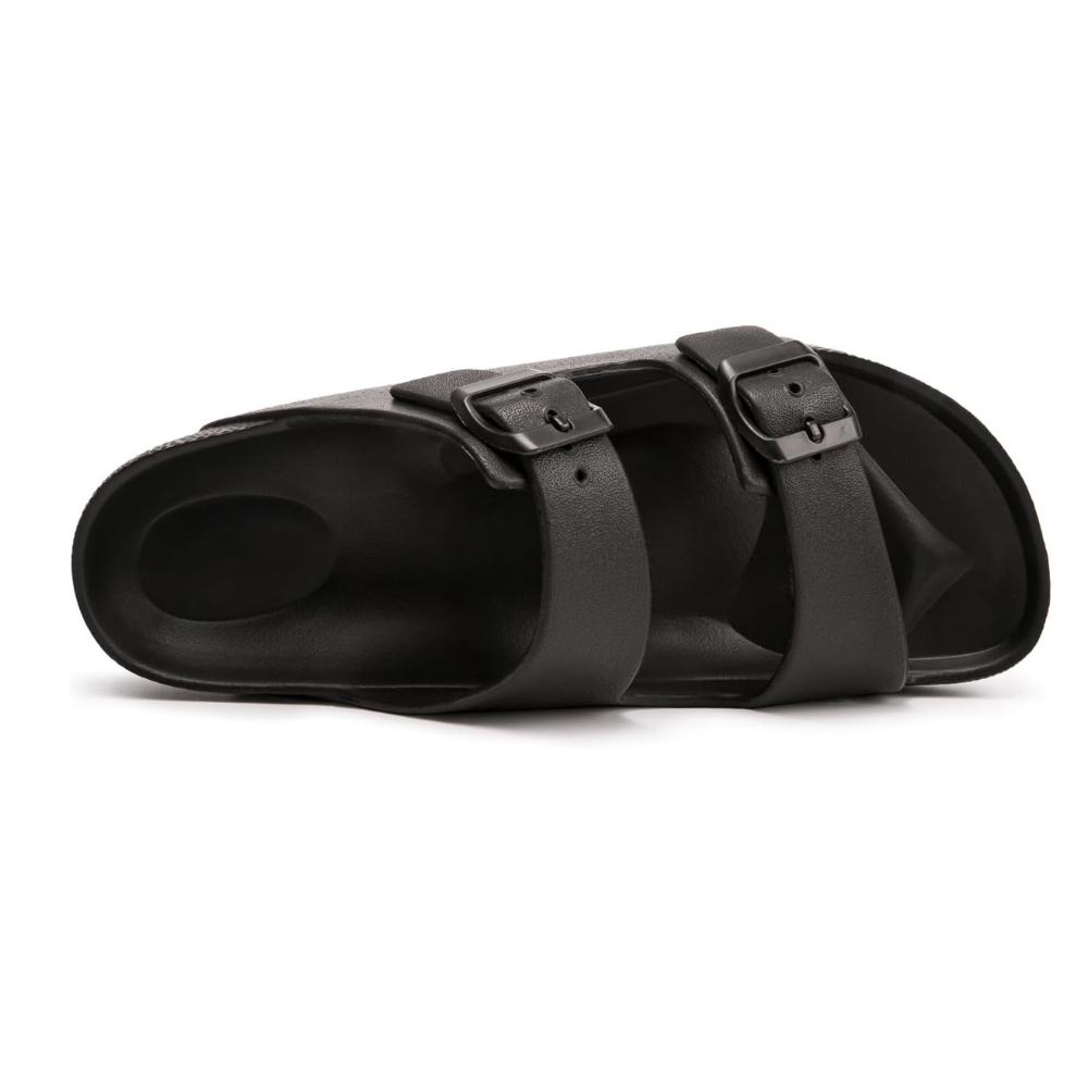 Women Adjustable Double Buckle Comfort Flat Slide SandalsWomen Adjustable Double Buckle Comfort Flat Slide Sandals - Image 4