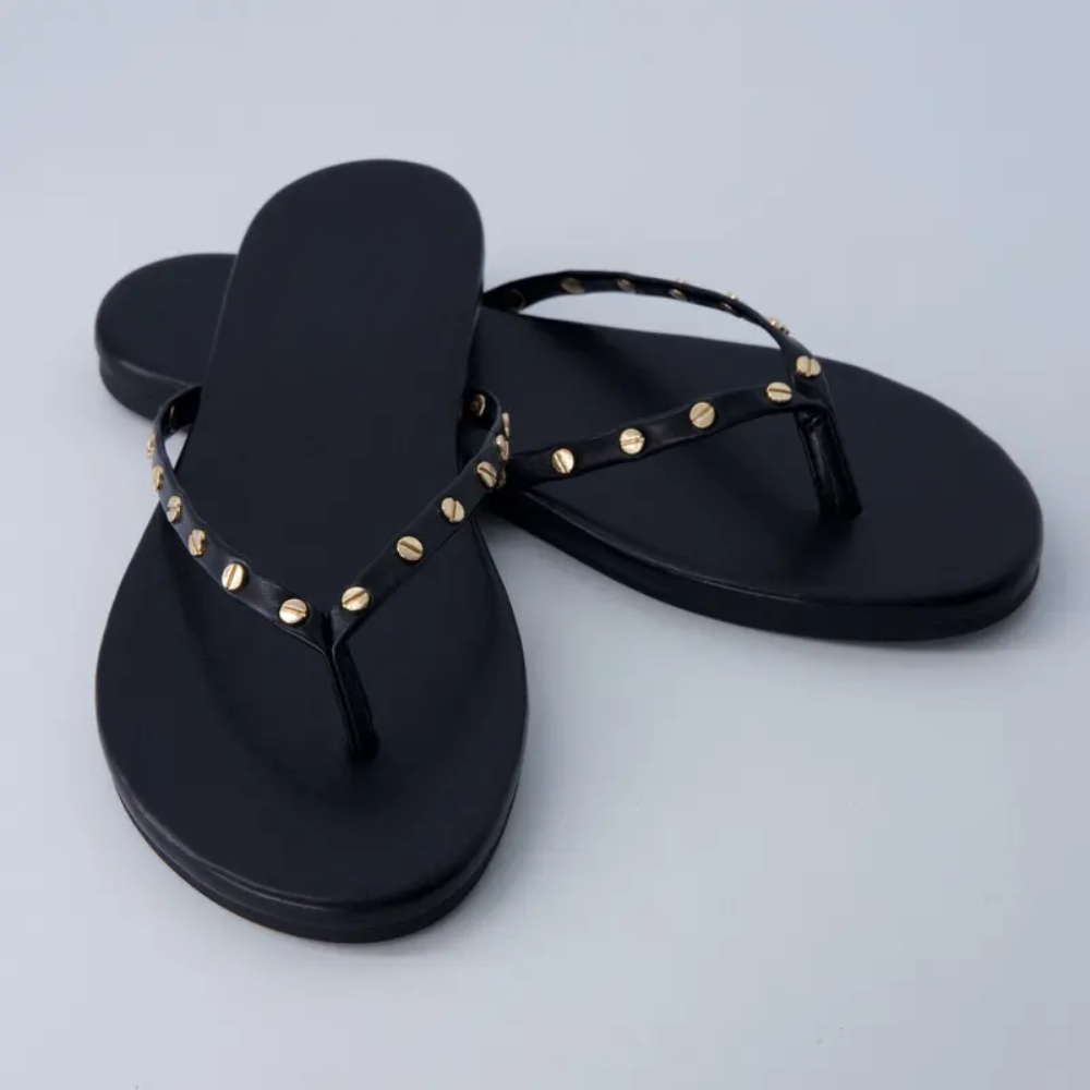 Women's Memory Foam EVA Sandals - All-Day Comfort in Black - On-Foot View